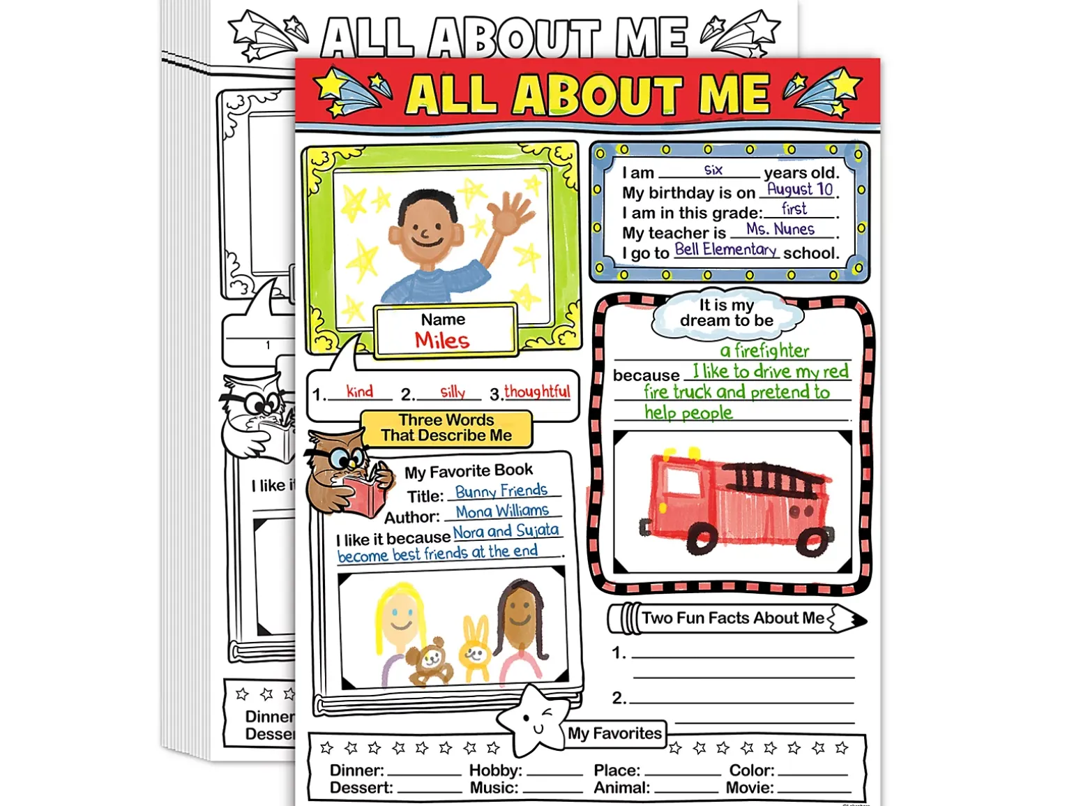 All About Me Writing Posters - Set of 30
