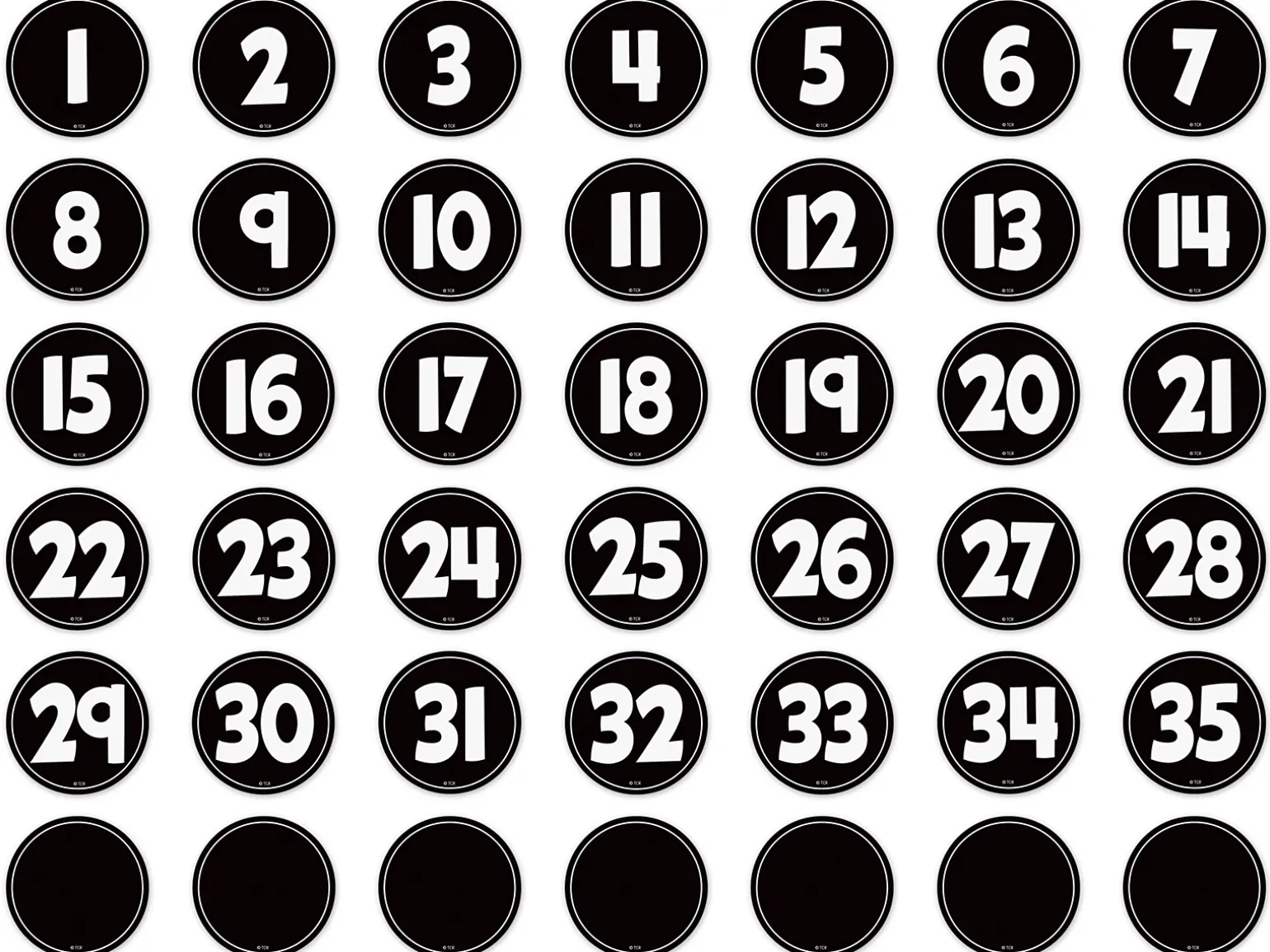 Black-And-White Numbers Magnetic Accents