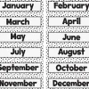 Black Dots on White Months of the Year Bulletin Board Set