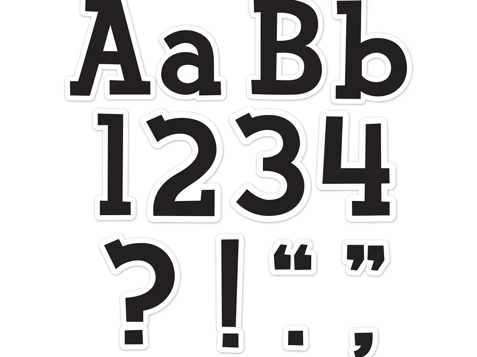 Black Fancy 4" Punch-Out Letters