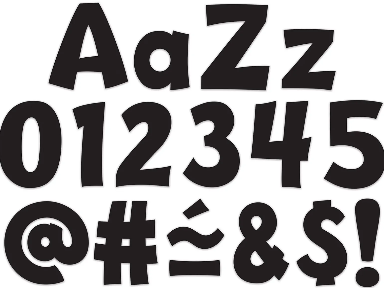 Black Playful 4" Punch-Out Letters