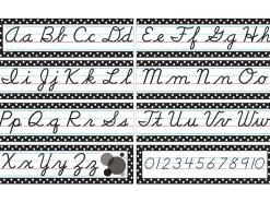 Black Polka Dot Cursive Bulletin Board Set