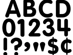Black 4" Self-Adhesive Punch-Out Letters
