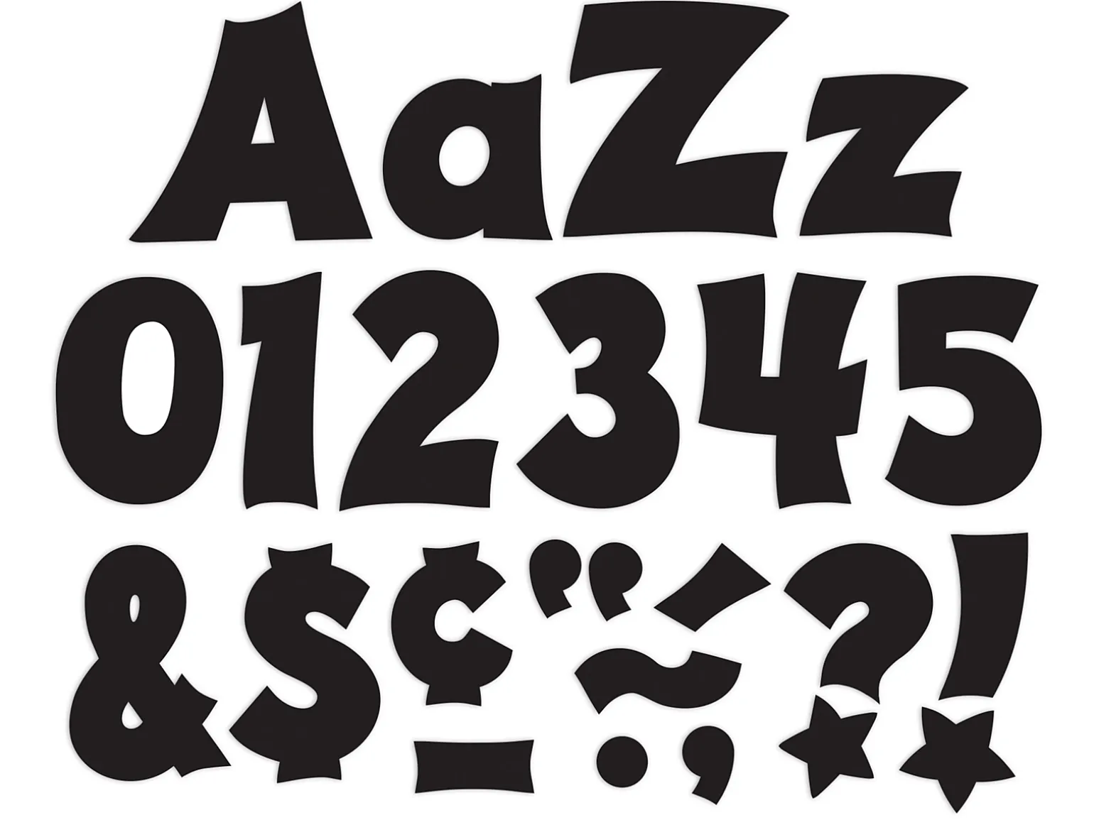 Black Spanish/English 4" Punch-Out Letters