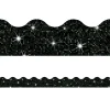 Black Sparkle Scalloped Border