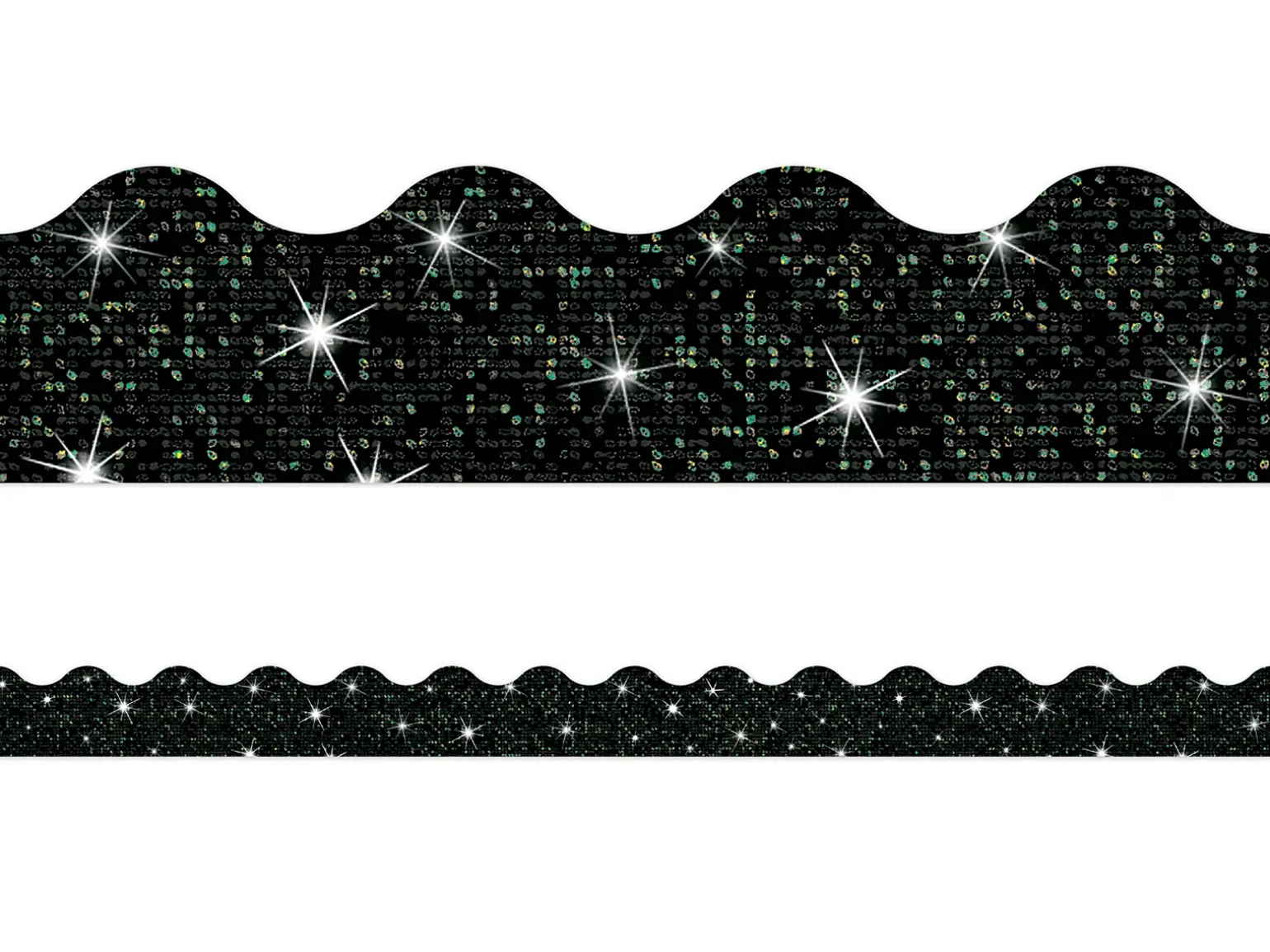 Black Sparkle Scalloped Border