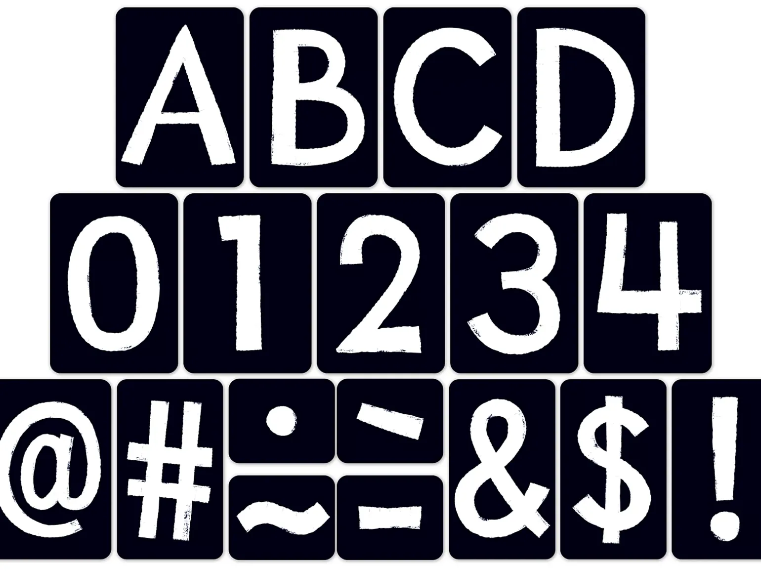 Black Tile 4" Punch-Out Letters