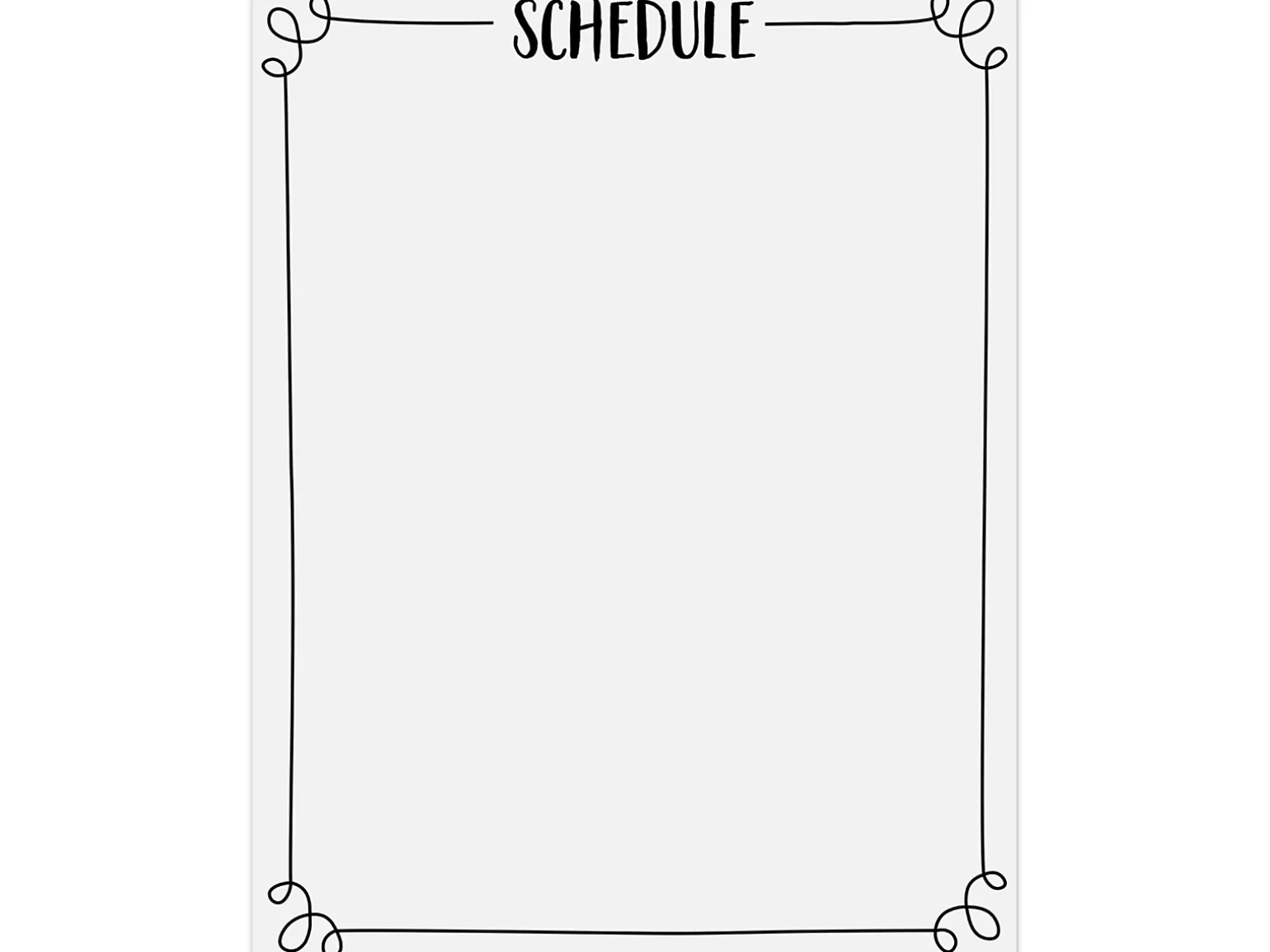 Black & White Classroom Schedule Poster