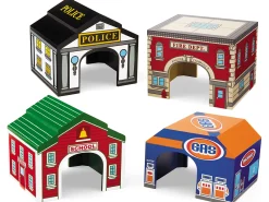 Block Play Garages - Set of 4
