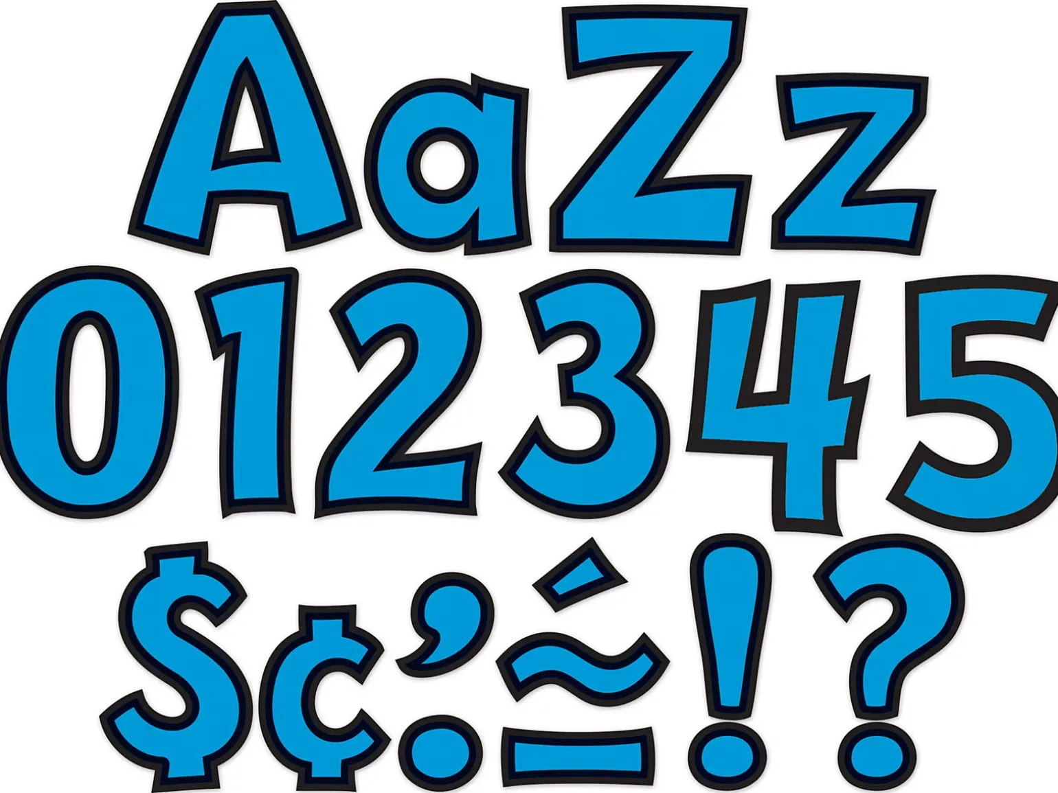 Blue Playful 4" Punch-Out Letters