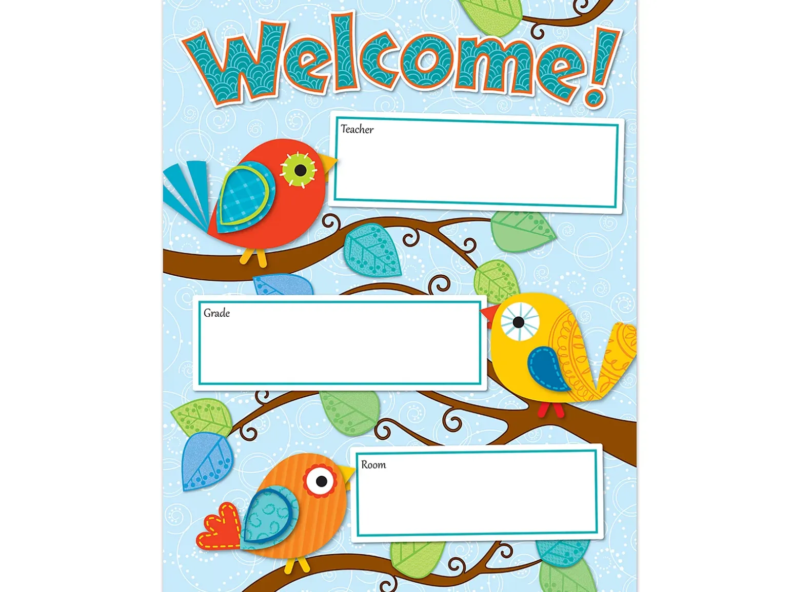 Boho Birds Welcome Poster