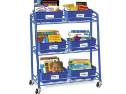 Books on Wheels Mobile Cart - 6 Bins