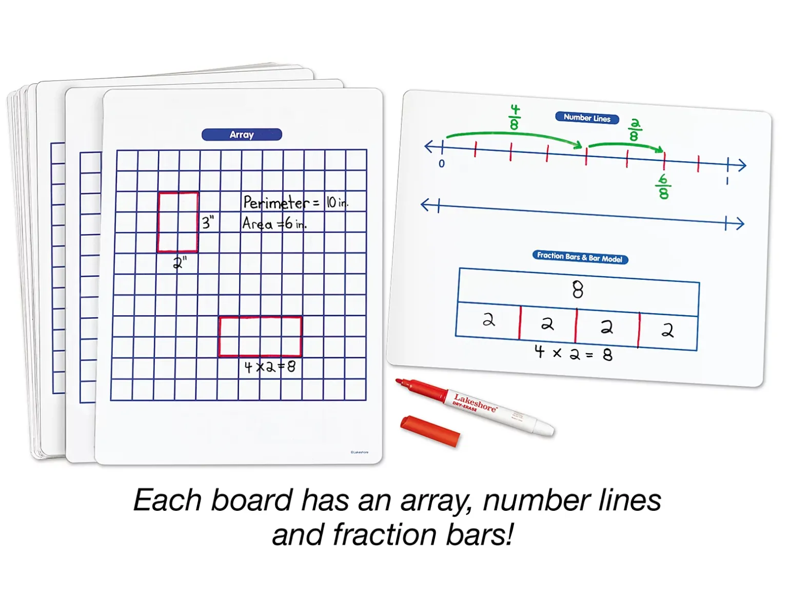 Building Math Skills Write & Wipe Boards - Gr. 3-5 - Set of 30
