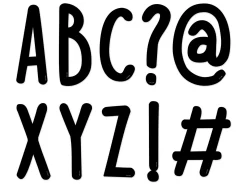 Casual Black 4" Punch-Out Letters