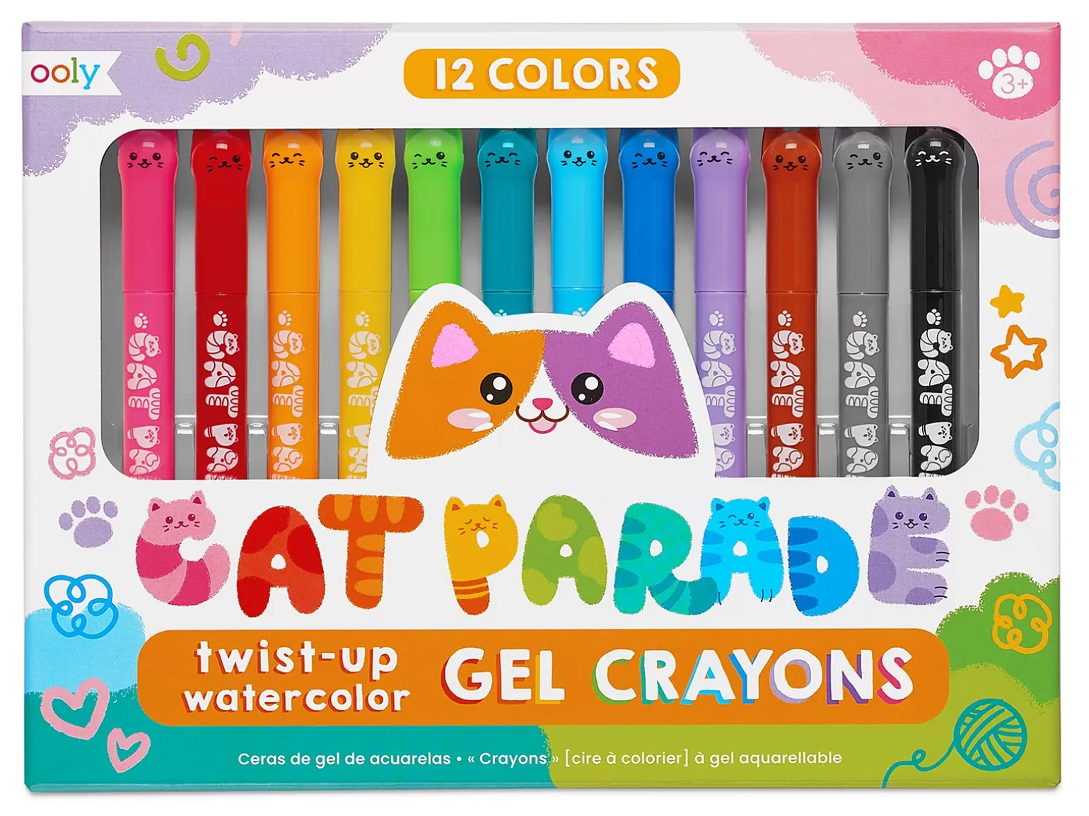 Cat Parade Watercolor Gel Crayons - Set of 12