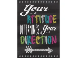 Chalkboard Brights Attitude Determines Direction Poster