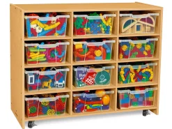 Classic Birch Big Bins See-Inside Storage Unit - 12 Cubby