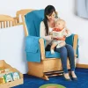 Classroom-Safe Glider Rocker - Blue Microfiber