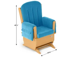 Classroom-Safe Glider Rocker - Blue Microfiber