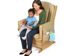 Classroom-Safe Glider Rocker - Natural Vinyl