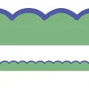 Color Crush Green with Blue Scalloped Border
