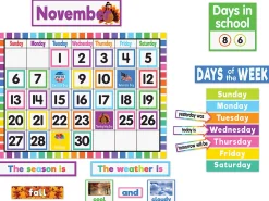 Colorful Calendar Bulletin Board Set