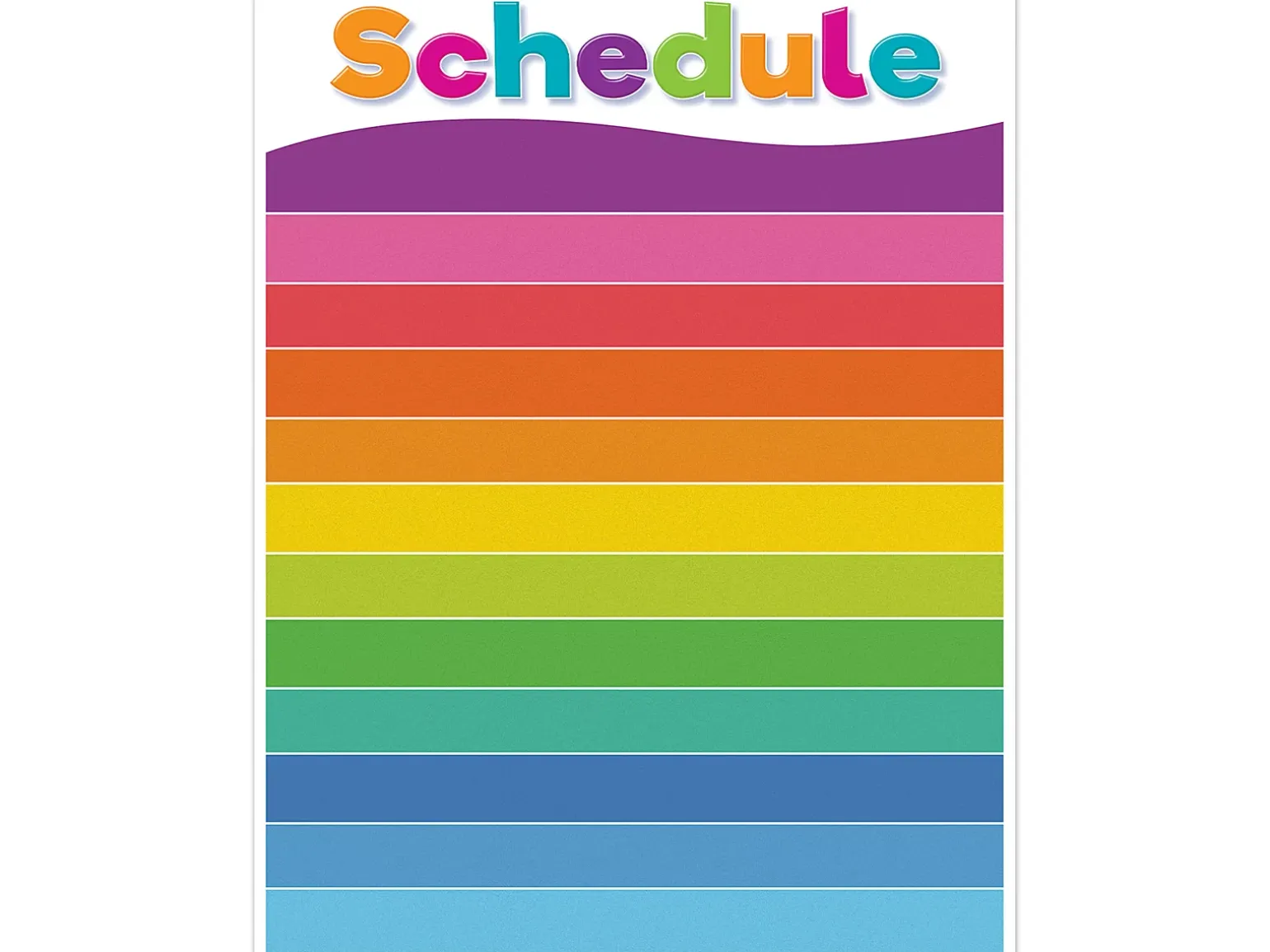 Colorful Classroom Write & Wipe Schedule Poster