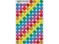 Colorful Sparkle Smiley Face Stickers