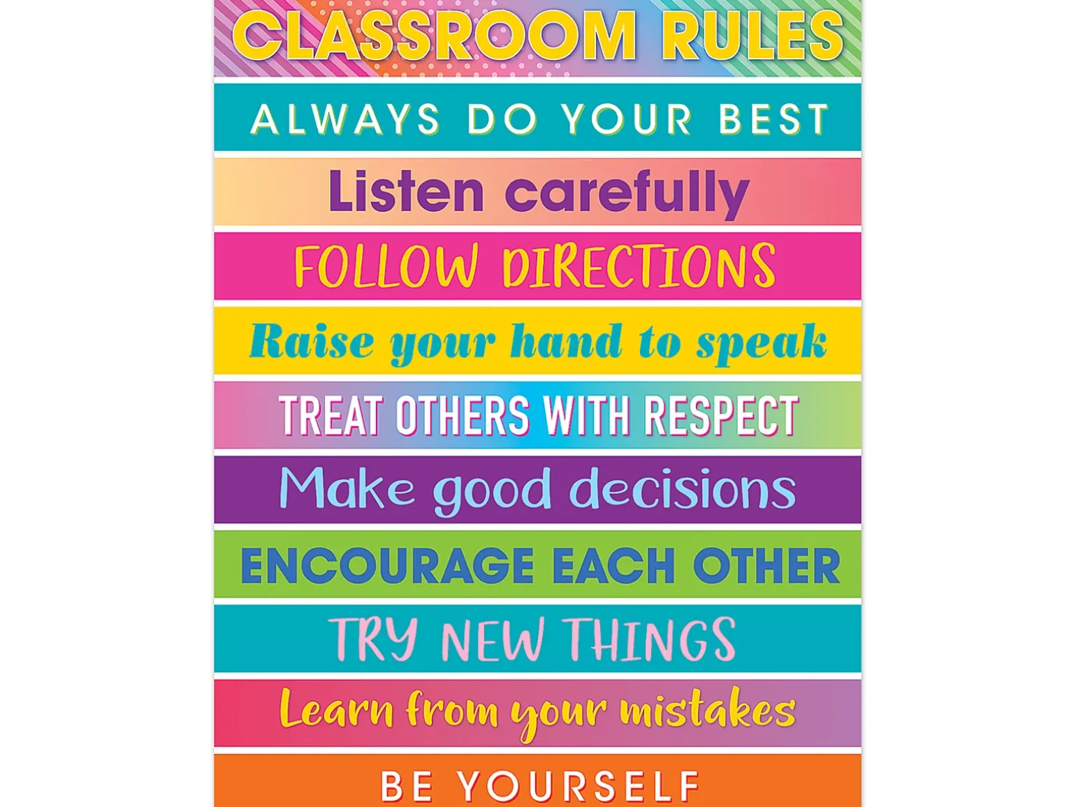 Colorful Vibes Classroom Rules Poster