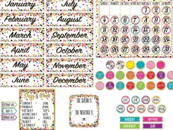 Confetti Calendar Bulletin Board Set