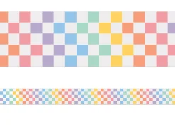 Cool for School Rainbow Checkered Border