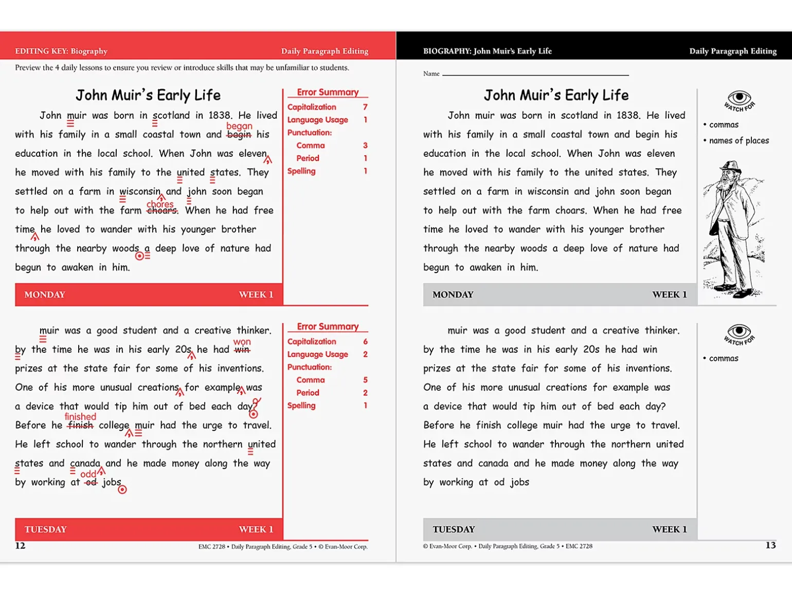 Daily Paragraph Editing Workbook - Gr. 5