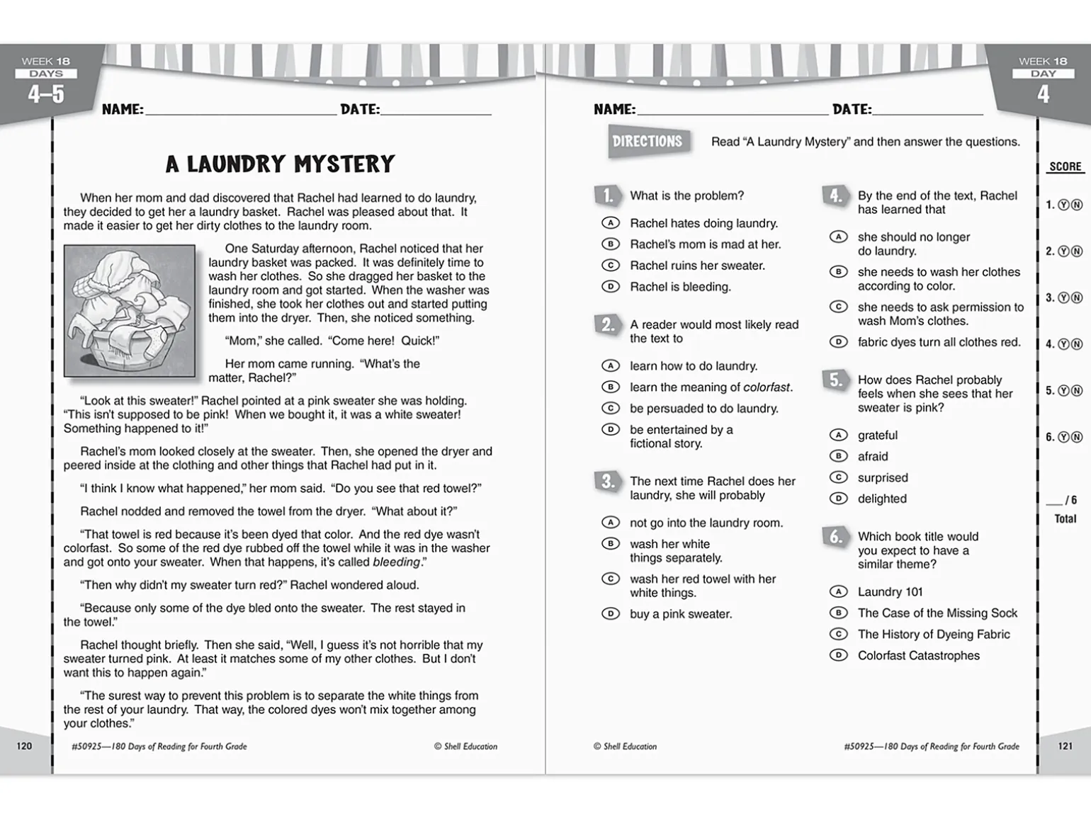 180 Days of Reading Workbook - Gr. 4