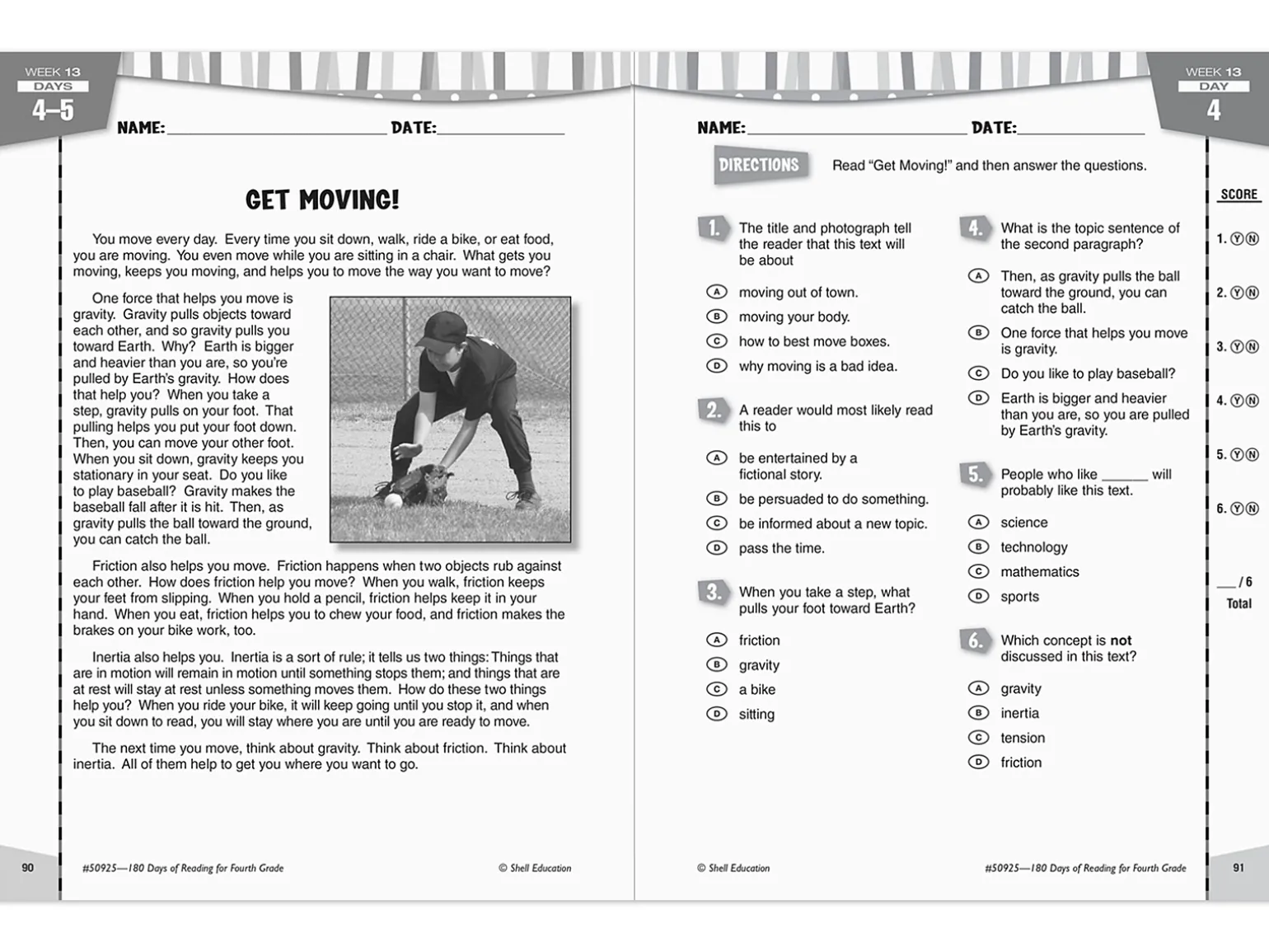 180 Days of Reading Workbook - Gr. 4