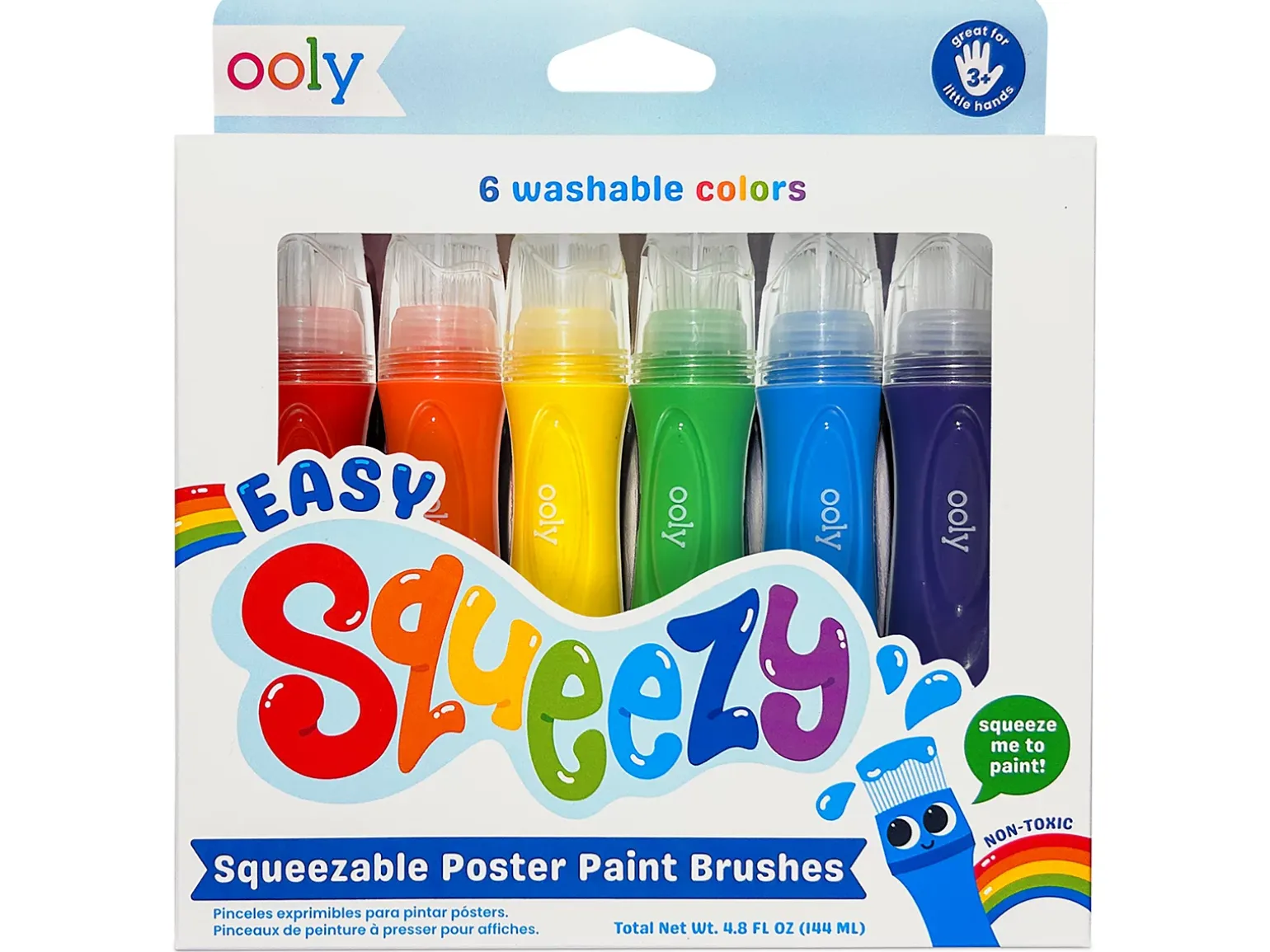 Easy Squeezable Poster Paintbrushes - Set of 6