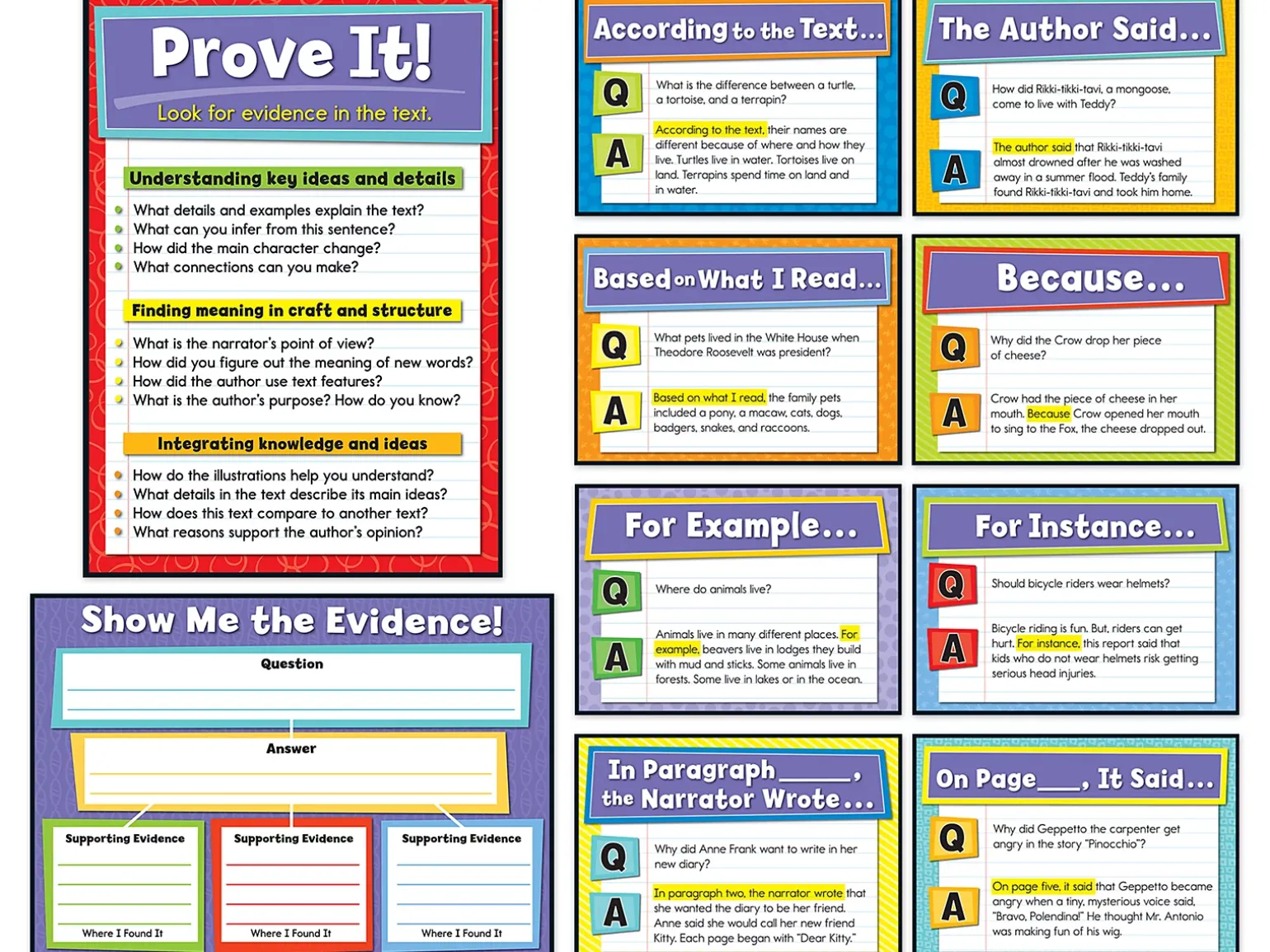 Evidence-Based Reading and Writing Bulletin Board Set