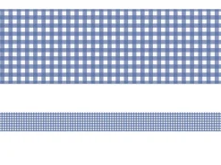 Farmers Market Blue Checkered Border