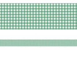 Farmers Market Green Checkered Border