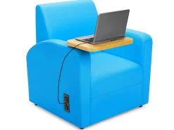 Flex-Space Comfy Chair with Desk & Power