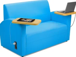 Flex-Space Comfy Couch with Desks & Power