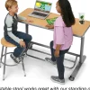 Flex-Space Height-Adjustable Stool - Maple