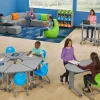 Flex-Space Height-Adjustable Stool - Gray
