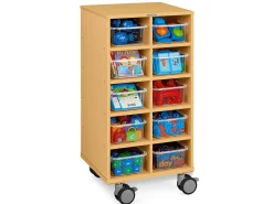 Flex-Space Mobile Clear-View 10-Bin Storage Center - Maple