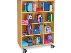 Flex-Space Mobile 12-Cubby Storage Unit - Maple