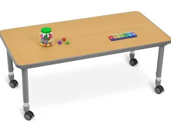 Flex-Space Mobile Rectangular Tables - Maple