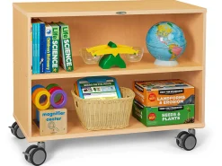 Flex-Space Mobile 2-Shelf All-Purpose Storage Unit - Maple