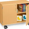 Flex-Space Mobile 2-Shelf Locking Storage Cabinet - Maple