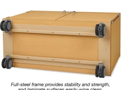 Flex-Space Mobile 2-Shelf Locking Storage Cabinet - Maple
