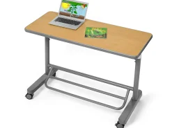 Flex-Space Mobile Standing Desk for Two - Maple