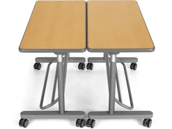 Flex-Space Mobile Standing Desk for Two - Maple
